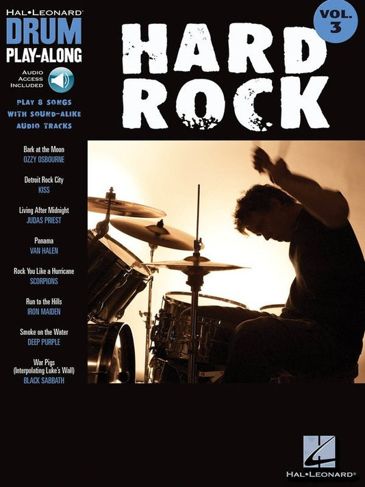 Drum Play-Along Vol. 3: Hard Rock — Book/Online Audio (Hal Leonard)