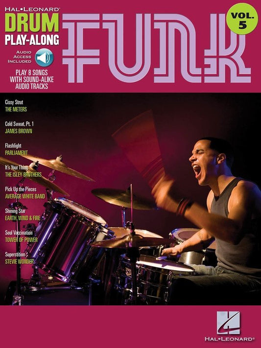 Drum Play-Along Vol. 5: Funk — Book/Online Audio (Hal Leonard)