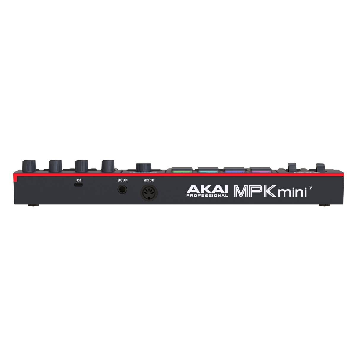Akai Pro MPK Mini IV Portable USB MIDI Keyboard Controller with RGB Pads and Software Collection - Black — view 3