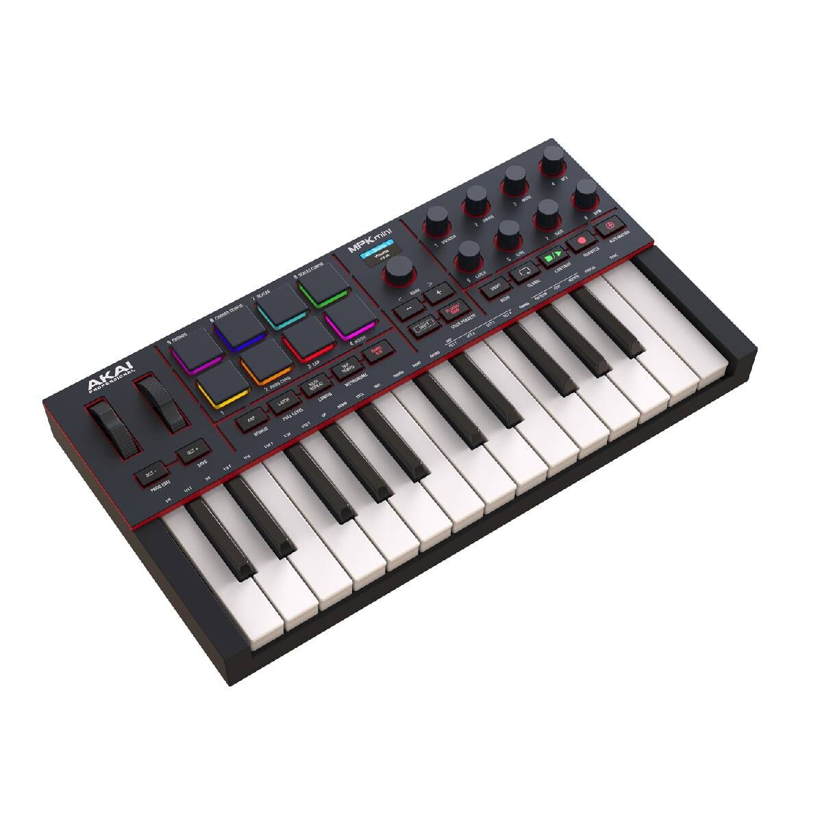 Akai Pro MPK Mini IV Portable USB MIDI Keyboard Controller with RGB Pads and Software Collection - Black — view 2