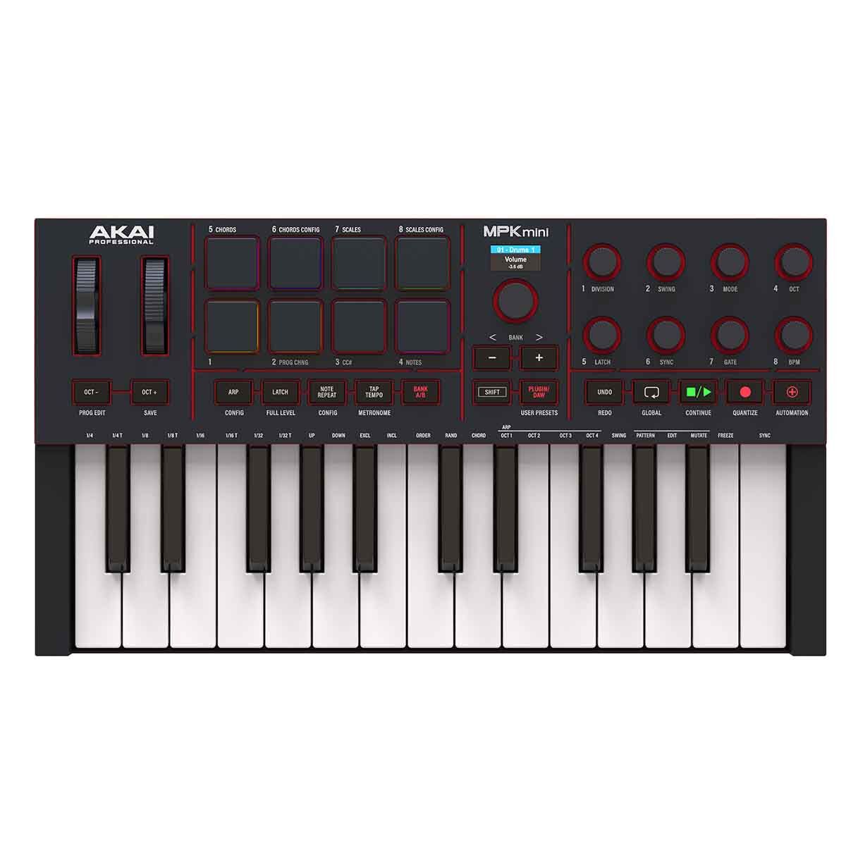 Akai Pro MPK Mini IV Portable USB MIDI Keyboard Controller with RGB Pads and Software Collection - Black — view 5