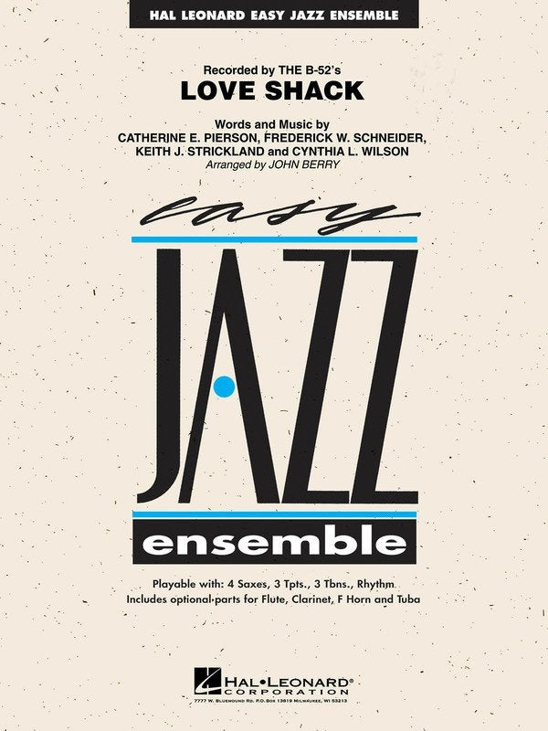 Love Shack — Jazz Ensemble Grade 2 Score & Parts (Hal Leonard Easy Jazz Ensemble Series)
