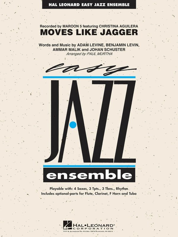 Moves Like Jagger — Jazz Ensemble Grade 2 Score & Parts (Hal Leonard Easy Jazz Ensemble Series)