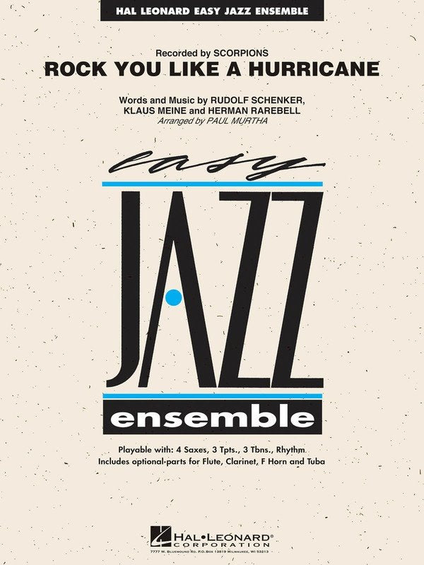 Rock You Like a Hurricane — Jazz Ensemble Grade 2 Score & Parts (Hal Leonard Easy Jazz Ensemble Series)