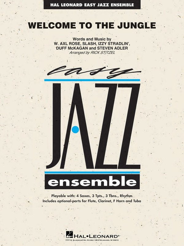 Welcome to the Jungle — Jazz Ensemble Grade 2 Score & Parts (Hal Leonard Easy Jazz Ensemble Series)