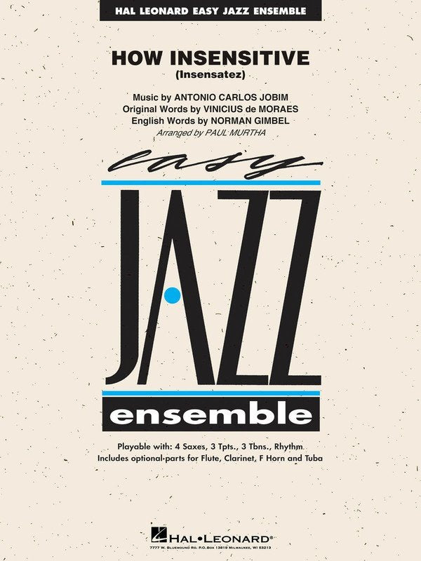 How Insensitive (Insensatez) — Jazz Ensemble Grade 2 Score & Parts (Hal Leonard Easy Jazz Ensemble Series)