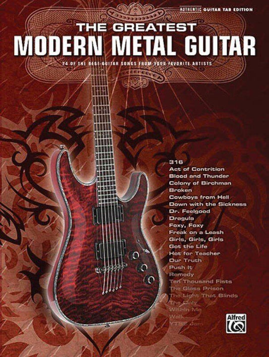 Greatest Modern Metal Guitar GTR TAB by Hal Leonard - 248 Pages, Guitar Recorded Version