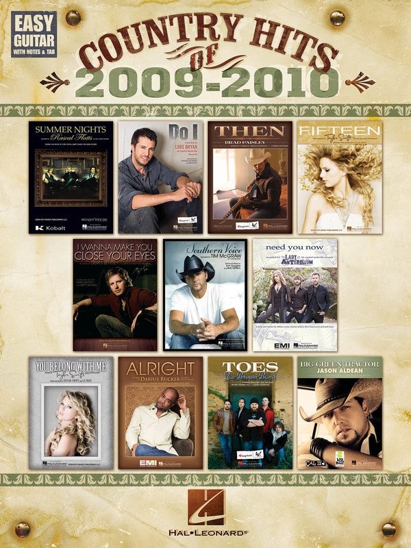 Country Hits of 2009–2010 — Easy Guitar with Notes & TAB (Hal Leonard)