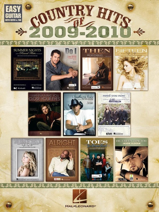 Country Hits of 2009–2010 — Easy Guitar with Notes & TAB (Hal Leonard)