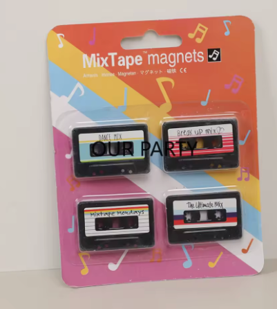 Cassette Tape Magnets Pack of Four for Home and Kitchen Decor — view 2