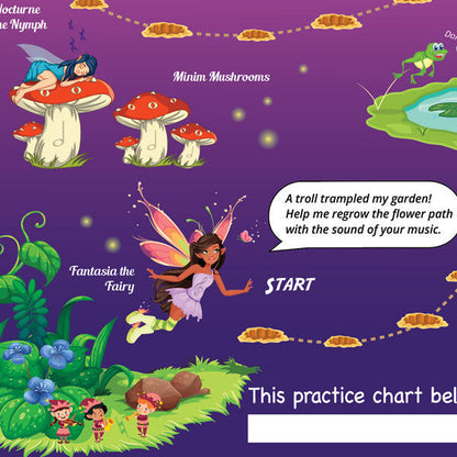 Fairy Garden A3 Music Practice Chart with Stickers and Music Symbols Challenge — view 6