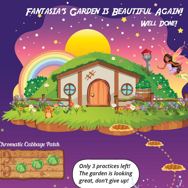Fairy Garden A3 Music Practice Chart with Stickers and Music Symbols Challenge — view 3