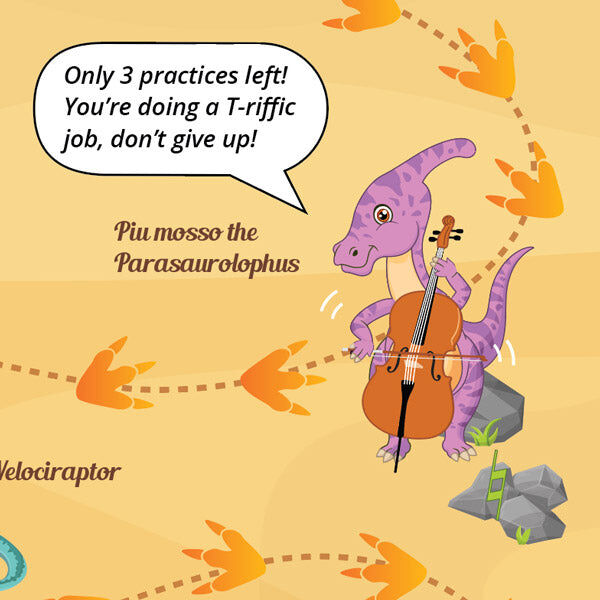 Jurassic Journey A3 Music Practice Chart with Stickers by Musically Gifted — view 3