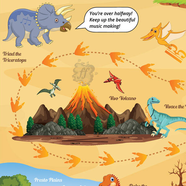 Jurassic Journey A3 Music Practice Chart with Stickers by Musically Gifted — view 4