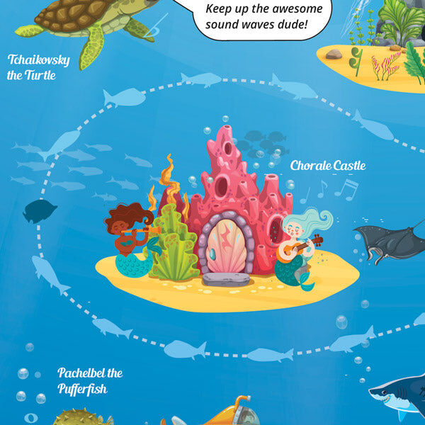 Mission to La Mer A3 Music Practice Chart by Musically Gifted with Stickers and Games — view 5