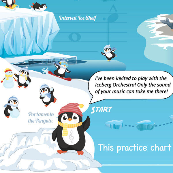 Penguin Piano A3 Music Practice Chart with Stickers by Musically Gifted — view 3