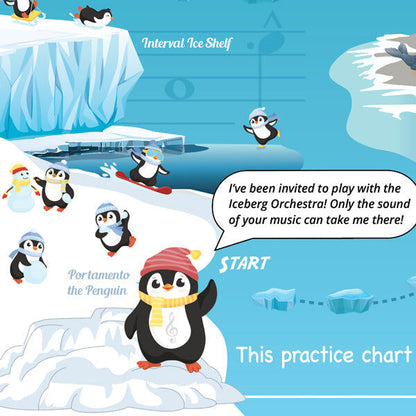 Penguin Piano A3 Music Practice Chart with Stickers by Musically Gifted — view 3