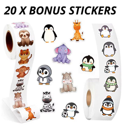 Penguins & African Animals Music Practice Chart - 20 Weeks by Musically Gifted, A3 Size, 250gsm Paper, Includes Star Stickers, Colourful Design — view 3
