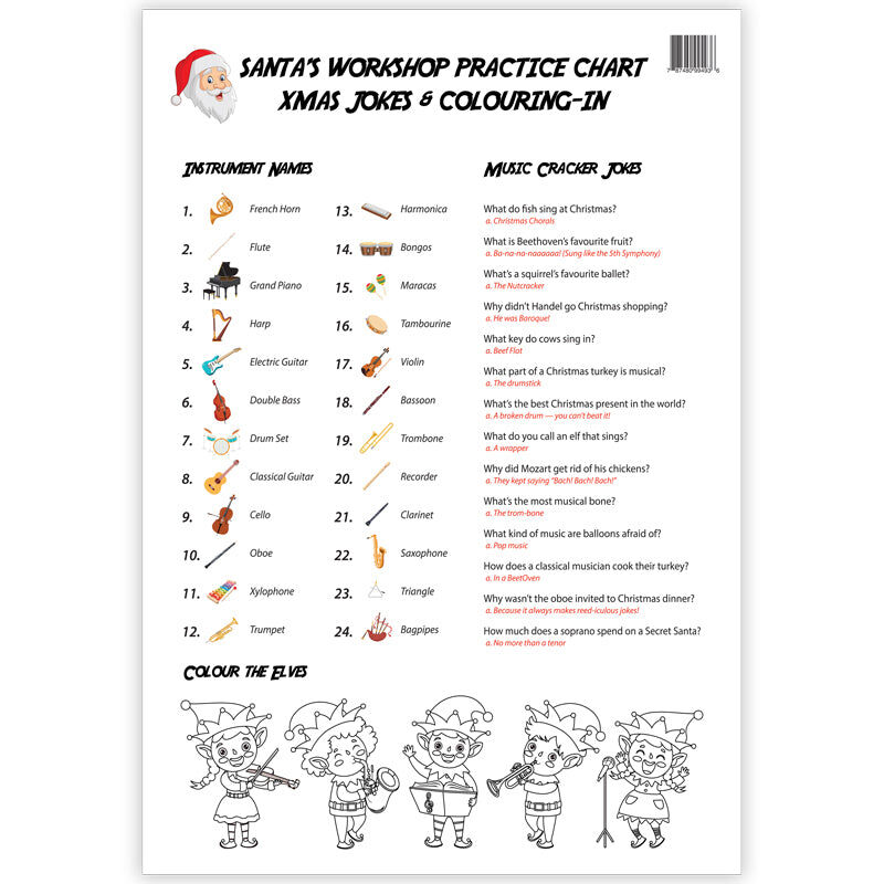 Santas Workshop A3 Music Practice Chart — view 2