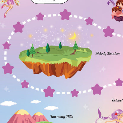 Unicorn Adventure A3 Music Practice Chart with Stickers by Musically Gifted — view 2