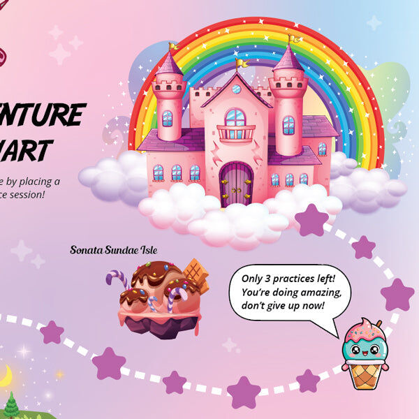 Unicorn Adventure A3 Music Practice Chart with Stickers by Musically Gifted — view 6