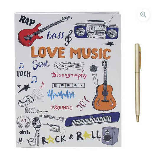 Love Music Stationery Set with Notebook and Pen