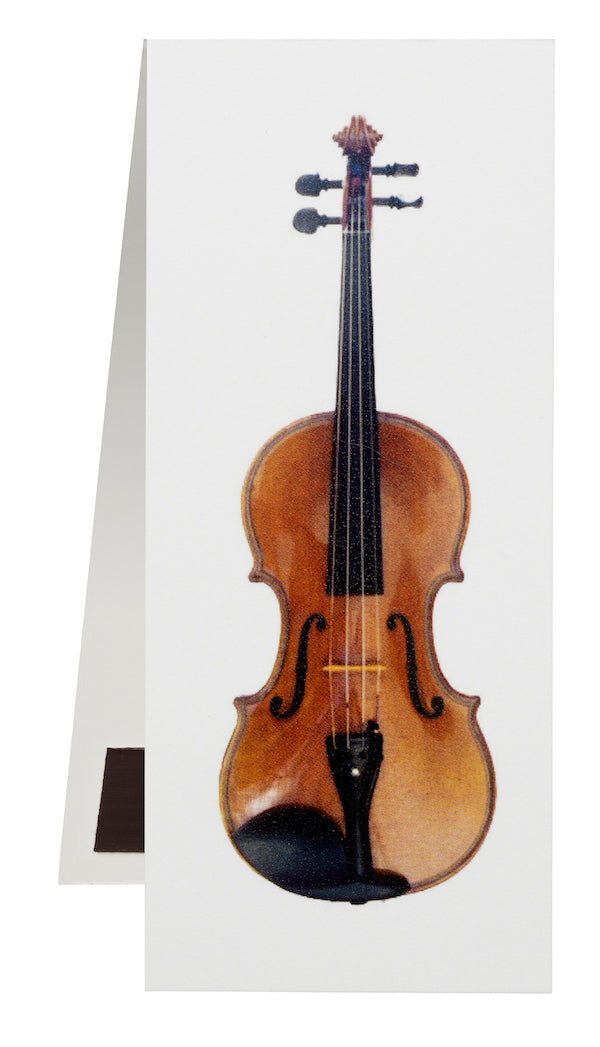 Magnetic Bookmark White with Violin, 10.5 x 4.4cm