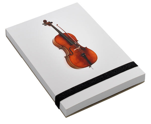 White Cello Notepad for Music Lovers 10.5cm x 7.5cm