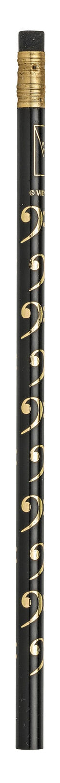 Music Pencil Black with Gold Bass Clefs, HB, Lightweight with Eraser