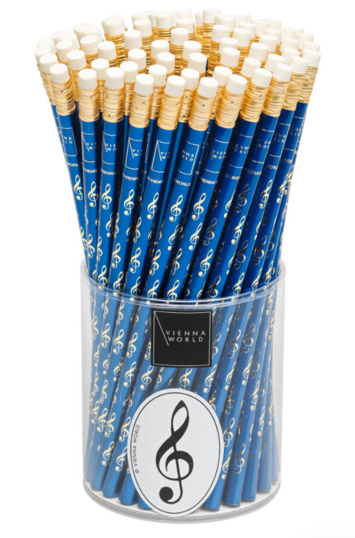 Blue HB Pencil with Gold Treble Clefs