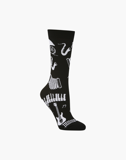 Womens Bamboo Music Socks Black White Musical Instruments 'All That Jazz' Size 2-8 — view 3
