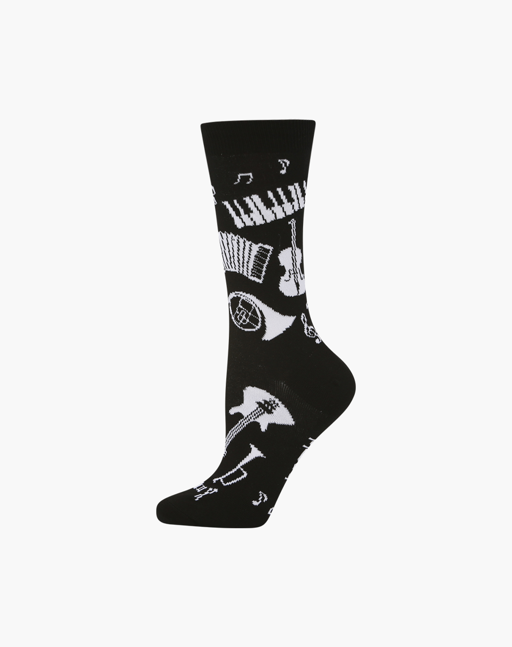 Womens Bamboo Music Socks Black White Musical Instruments 'All That Jazz' Size 2-8