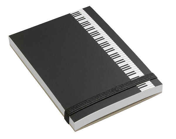 Black Notepad with White Keyboard, 7.3 x 10.4cm, 90 Sheets
