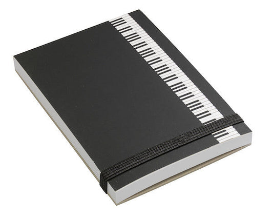 Black Notepad with White Keyboard, 7.3 x 10.4cm, 90 Sheets