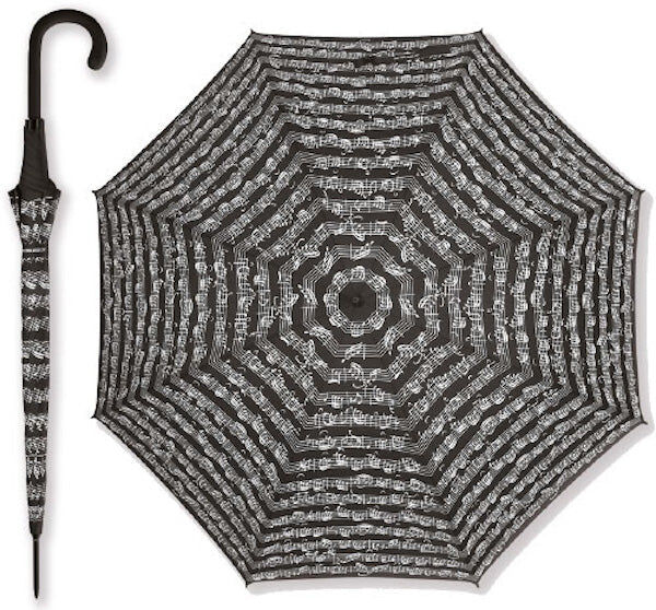 Black Music Umbrella with White Manuscript, 105cm
