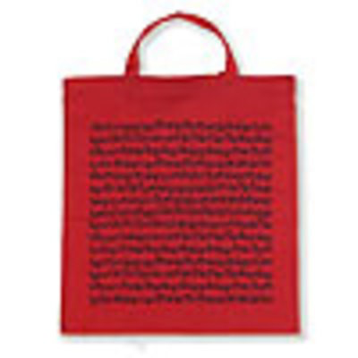 Red Cotton Sheet Music Bag with Black Manuscript, 38x40cm