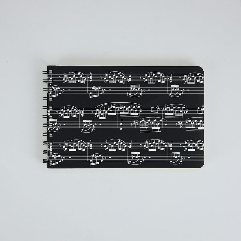 A5 Spiral Notebook Black - 48 Lined & 48 Music Manuscript Sheets