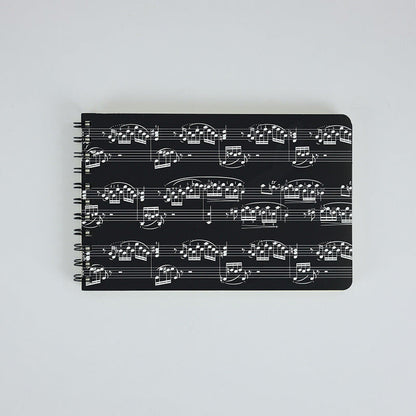 A5 Spiral Notebook Black - 48 Lined & 48 Music Manuscript Sheets