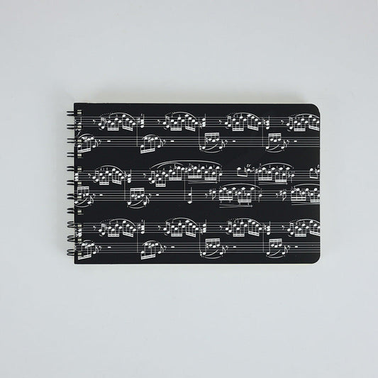 A5 Spiral Notebook Black - 48 Lined & 48 Music Manuscript Sheets