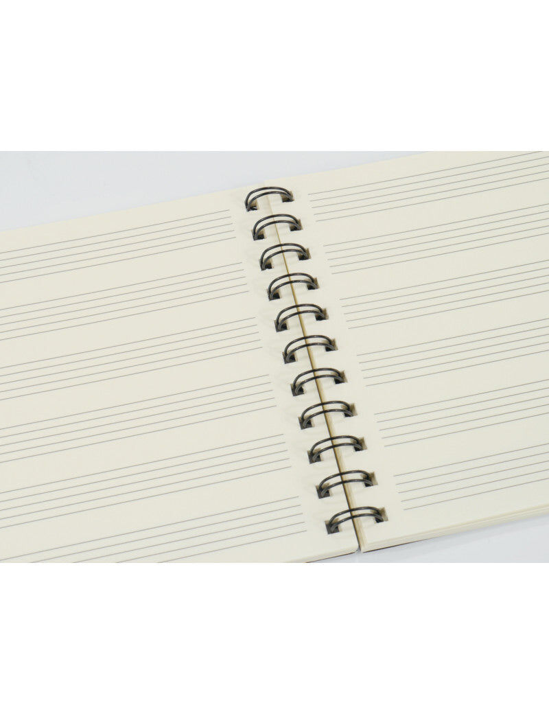 A5 Spiral Notebook Black with White Keyboard - 48 Lined & 48 Stave Sheets — view 2