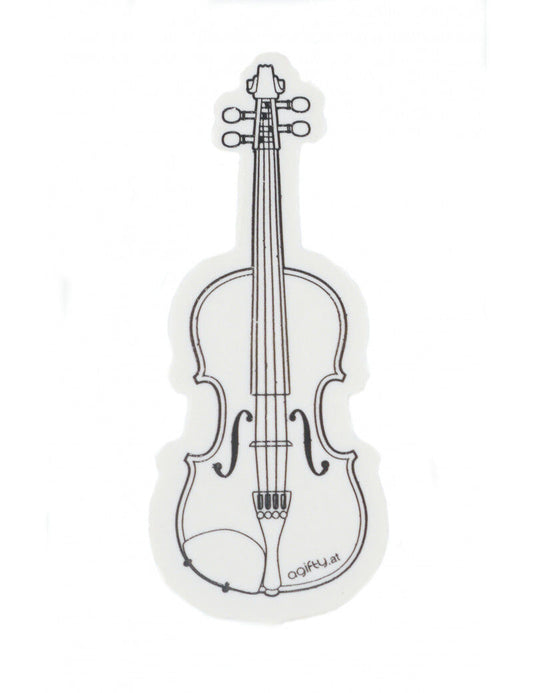 Violin Shaped Eraser - White with Black Print, 6cm