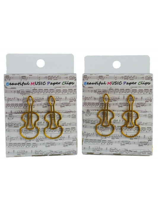 Violin Viola Cello Paper Clips Gold - Pack of 15