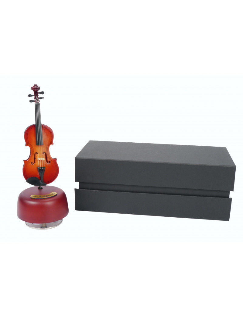 Miniature Violin Music Box - Plays Eine Kleine Nachtmusik, 8cm, Wooden with Gift Case