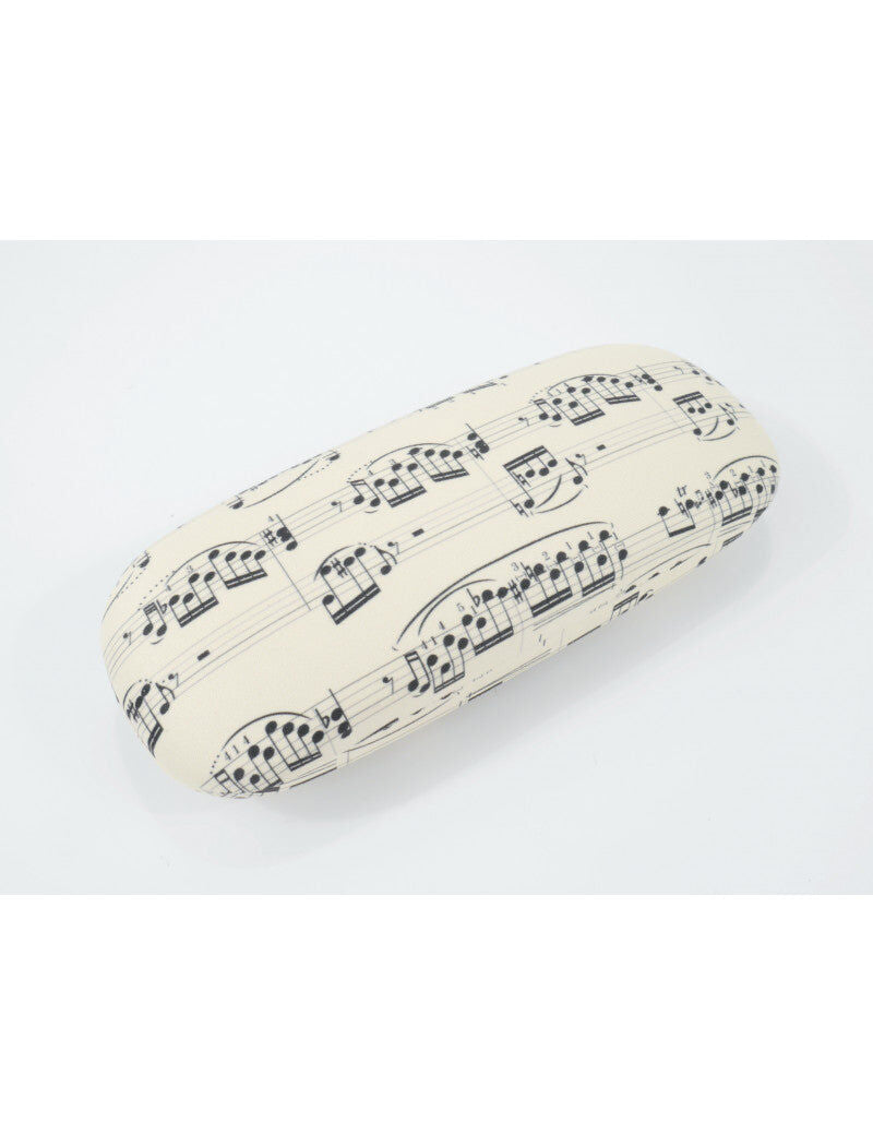 Music Inspired Glasses Case with Matching Microfiber Cloth - Black Manuscript — view 3