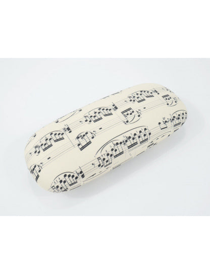 Music Inspired Glasses Case with Matching Microfiber Cloth - Black Manuscript — view 3