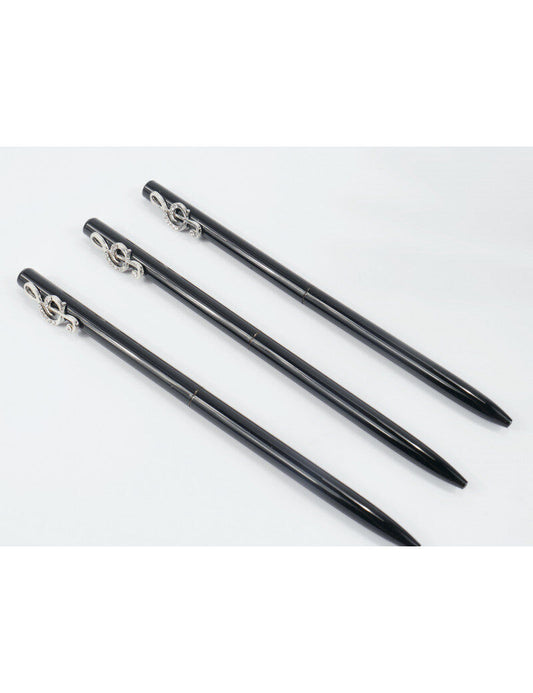 Music Pen with Silver Treble Clef Charm - Black