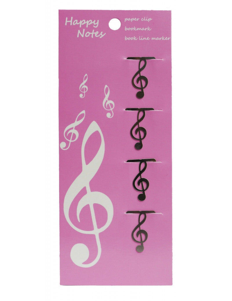 Treble Clef Paper Clips - Set of 4 Stainless Steel