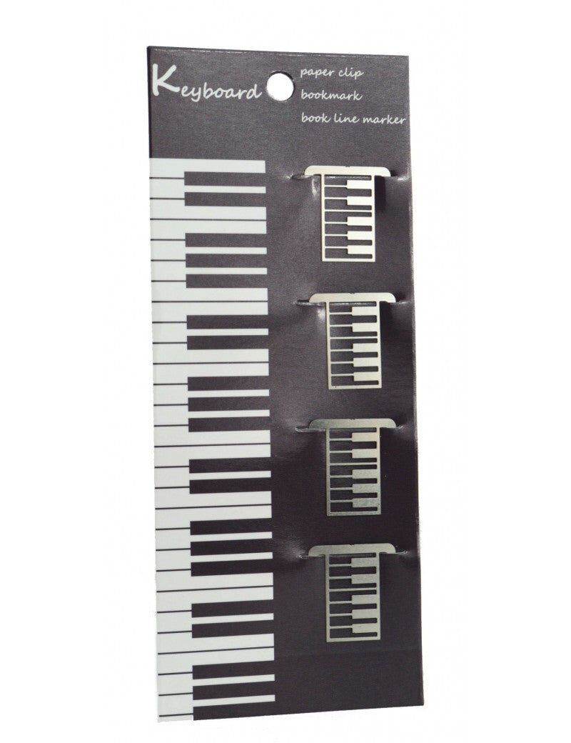 Piano Keyboard Paper Clips - Pack of 4 Stainless Steel