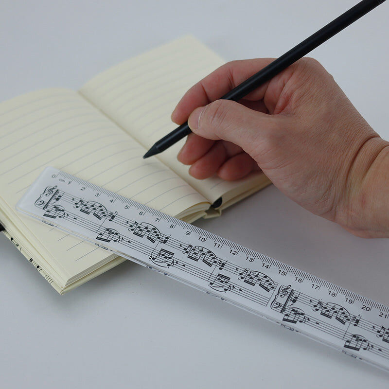30cm White Acrylic Music Ruler with Black Manuscript — view 3