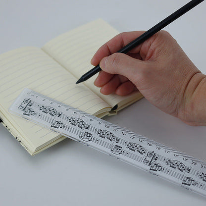 30cm White Acrylic Music Ruler with Black Manuscript — view 3